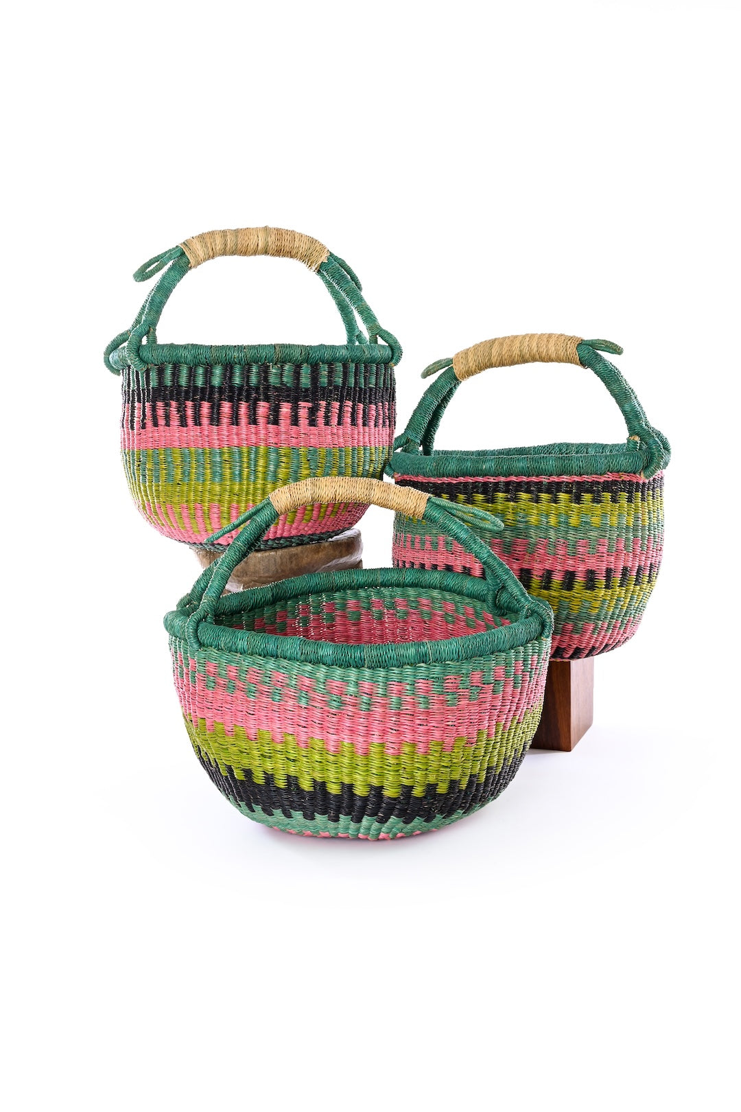 Ghanaian Hydrangea Midsize Bolga Basket - Limited Edition