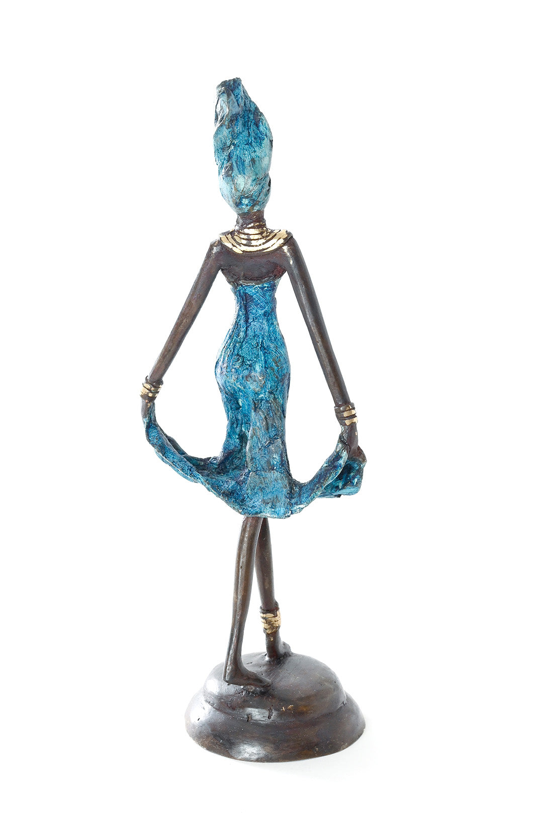 Curtsey in Blue One-of-a-Kind Bronze Sculpture