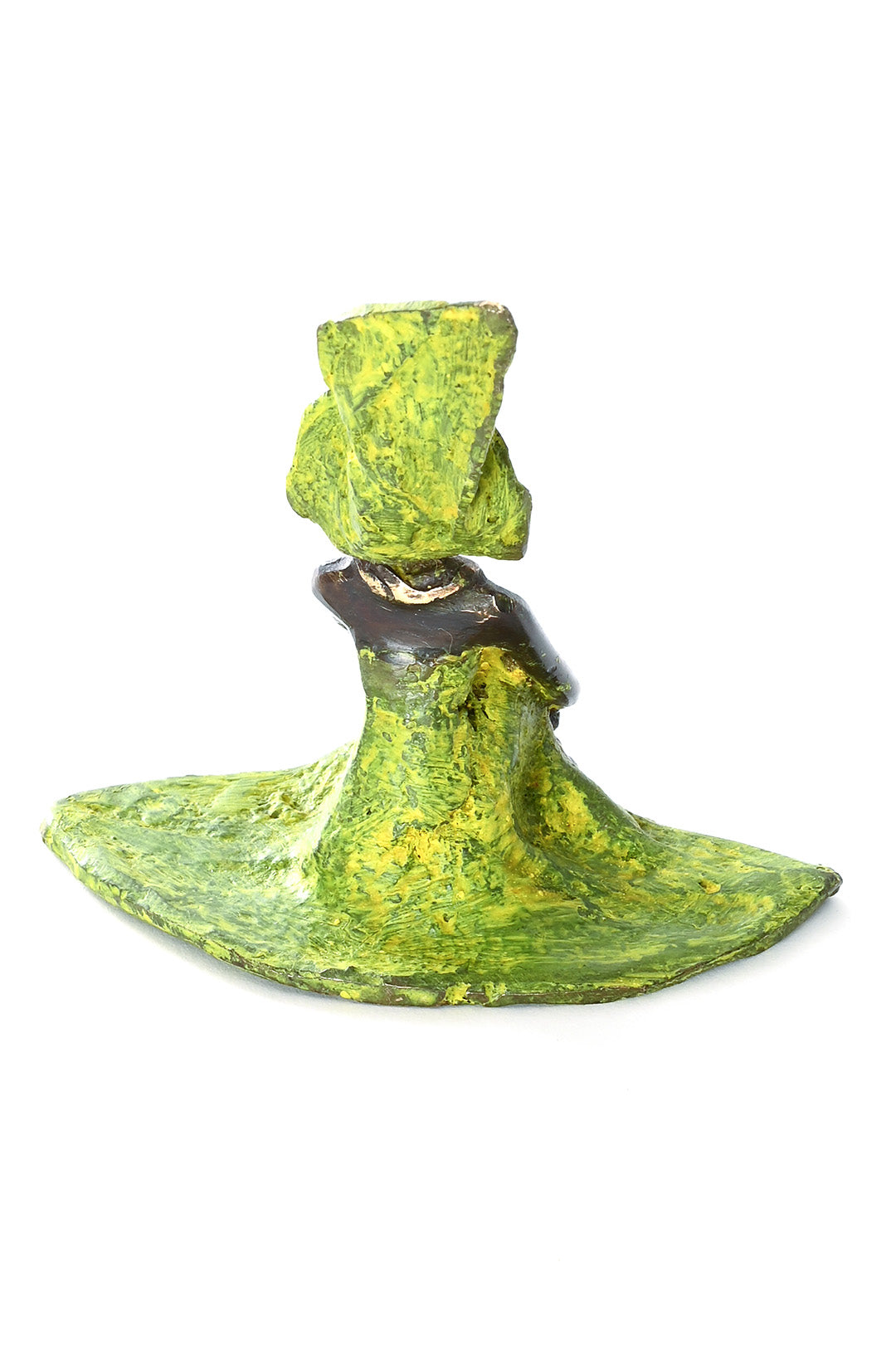 Contemplative Woman in Green Bronze Sculpture