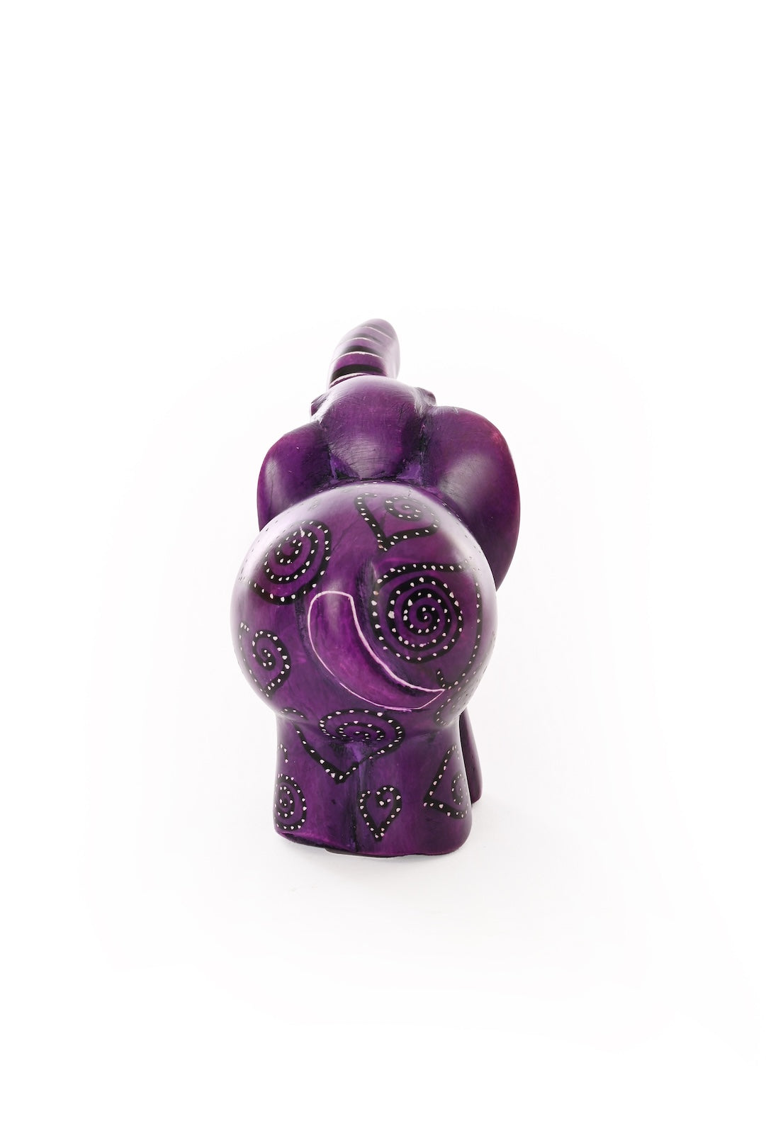 Swirled Heart Soapstone Elephant - Purple