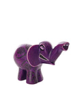 Swirled Heart Soapstone Elephant - Purple
