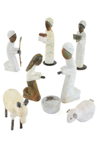 Zimbabwean Serpentine Stone 8-Piece Nativity Scene