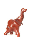 Small Soapstone Trumpeting Elephant - Brown