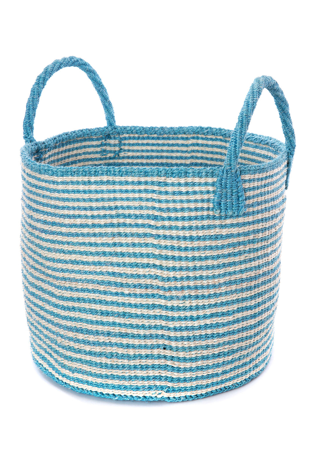Kenyan Blue Narrow Stripe Sisal Tote African Fashion Swahili Modern
