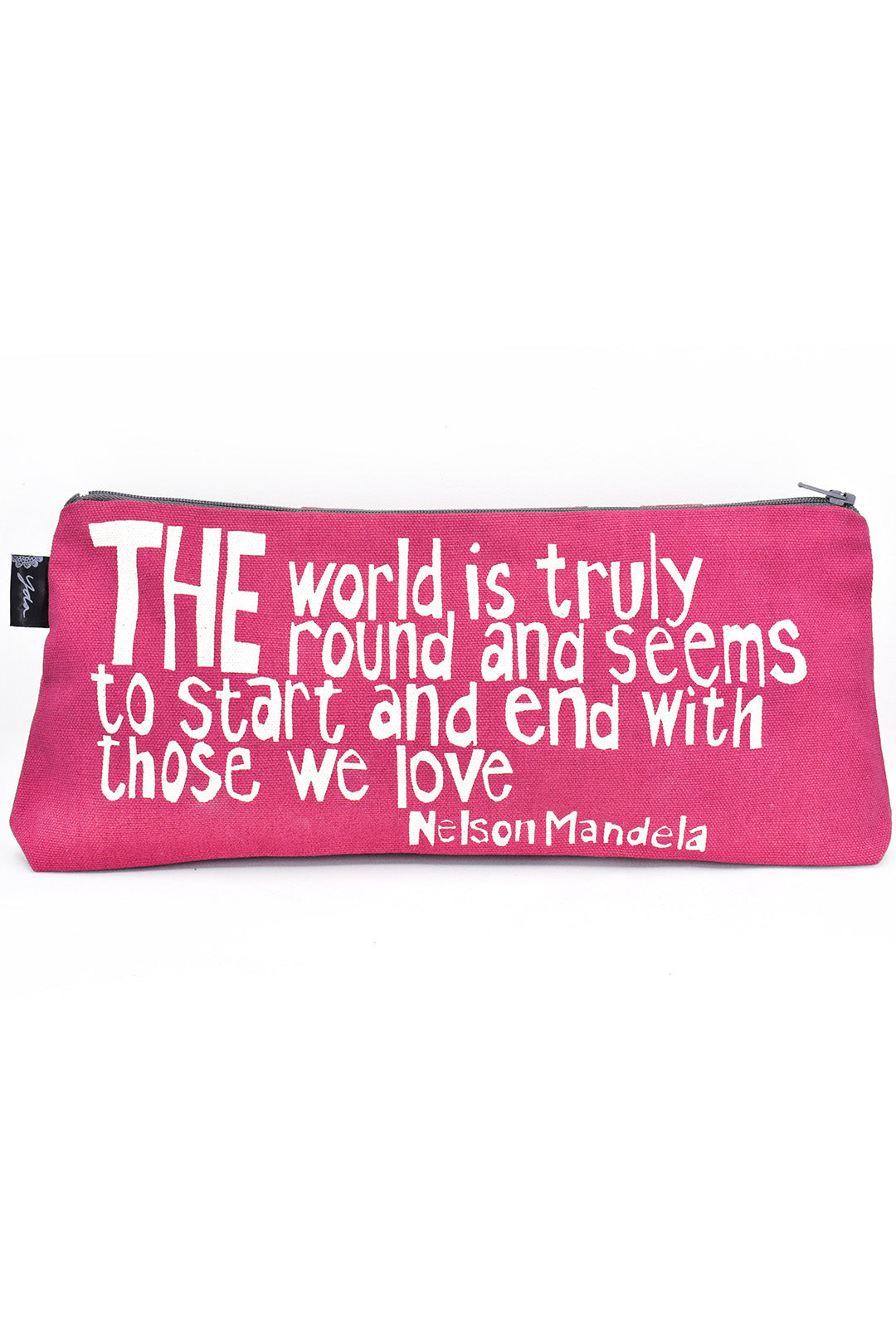 Pink "Those We Love" Nelson Mandela Quote Pouch
