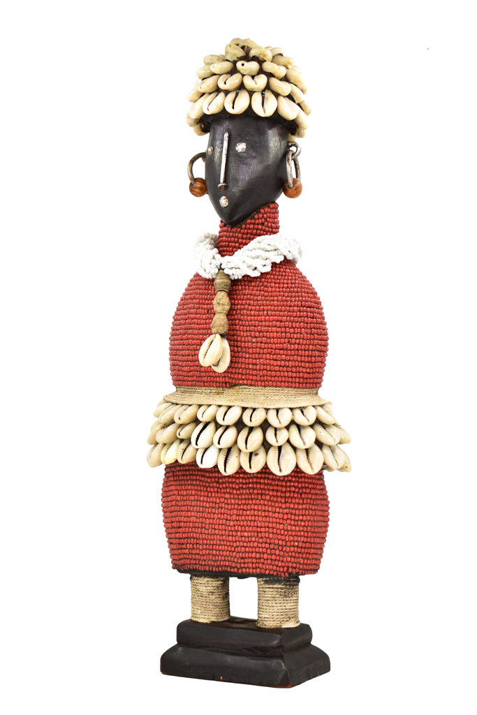 Red Beaded Namji Doll Sculpture