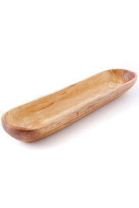 Kenyan Olive Wood Rustic Hand-Carved Cracker Bowl Default Title