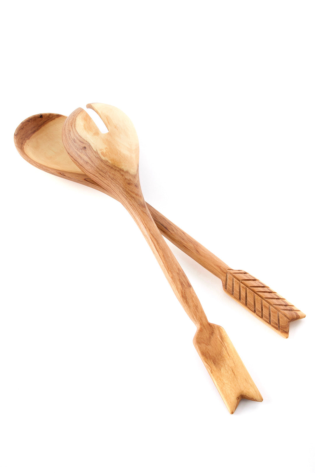 Olive Wood Archer Salad Servers Default Title