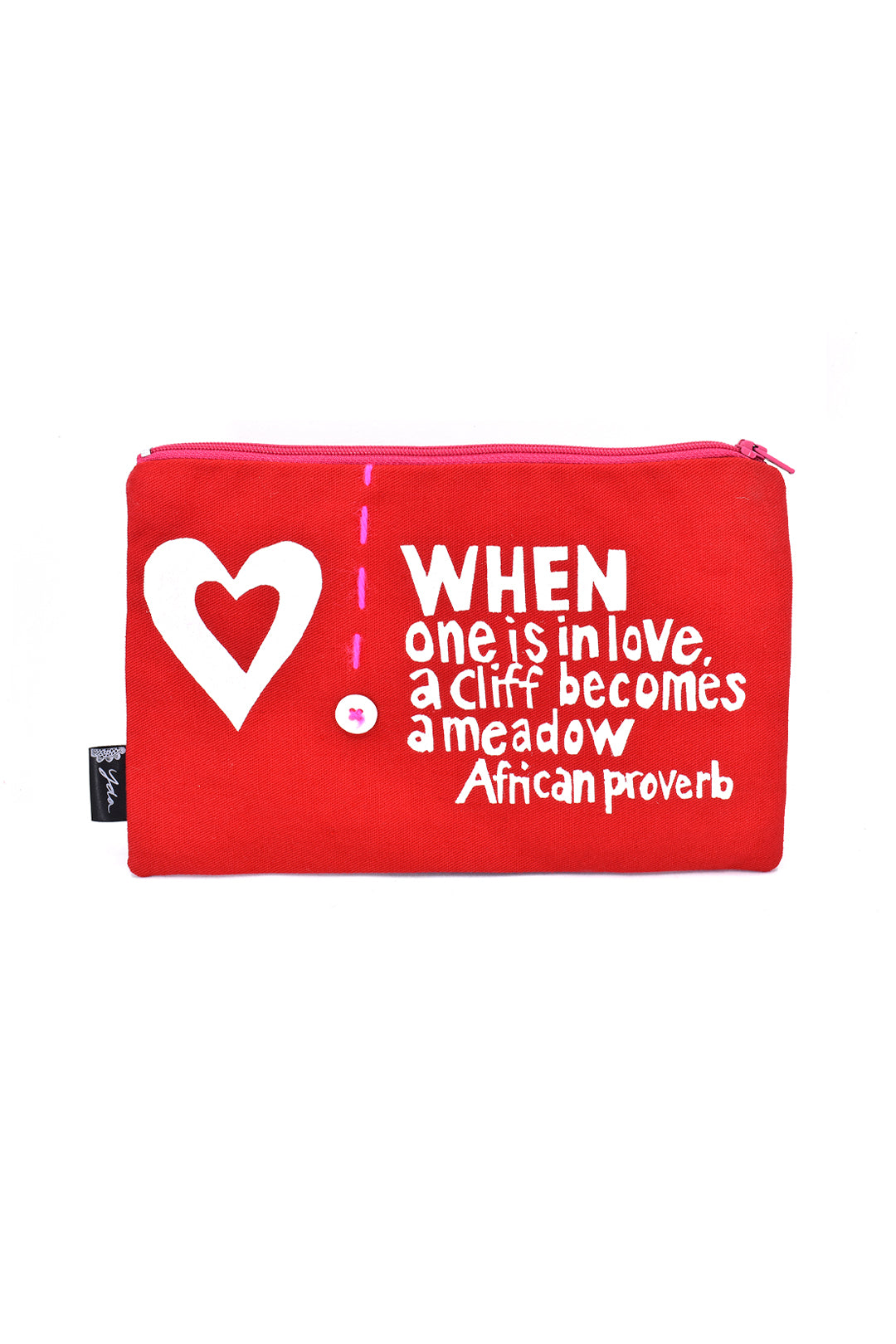 "When One is in Love" African Proverb Flat Pouch Default Title