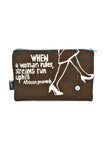 Walnut "When a Woman Rules" African Proverb Pouch