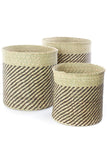 Iringa Milulu Baskets with Diagonal Black Stripes