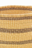 Midnight Stripes Handwoven Bolga Basket