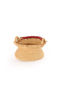 Petite Natural Swing Basket with Leather Handle