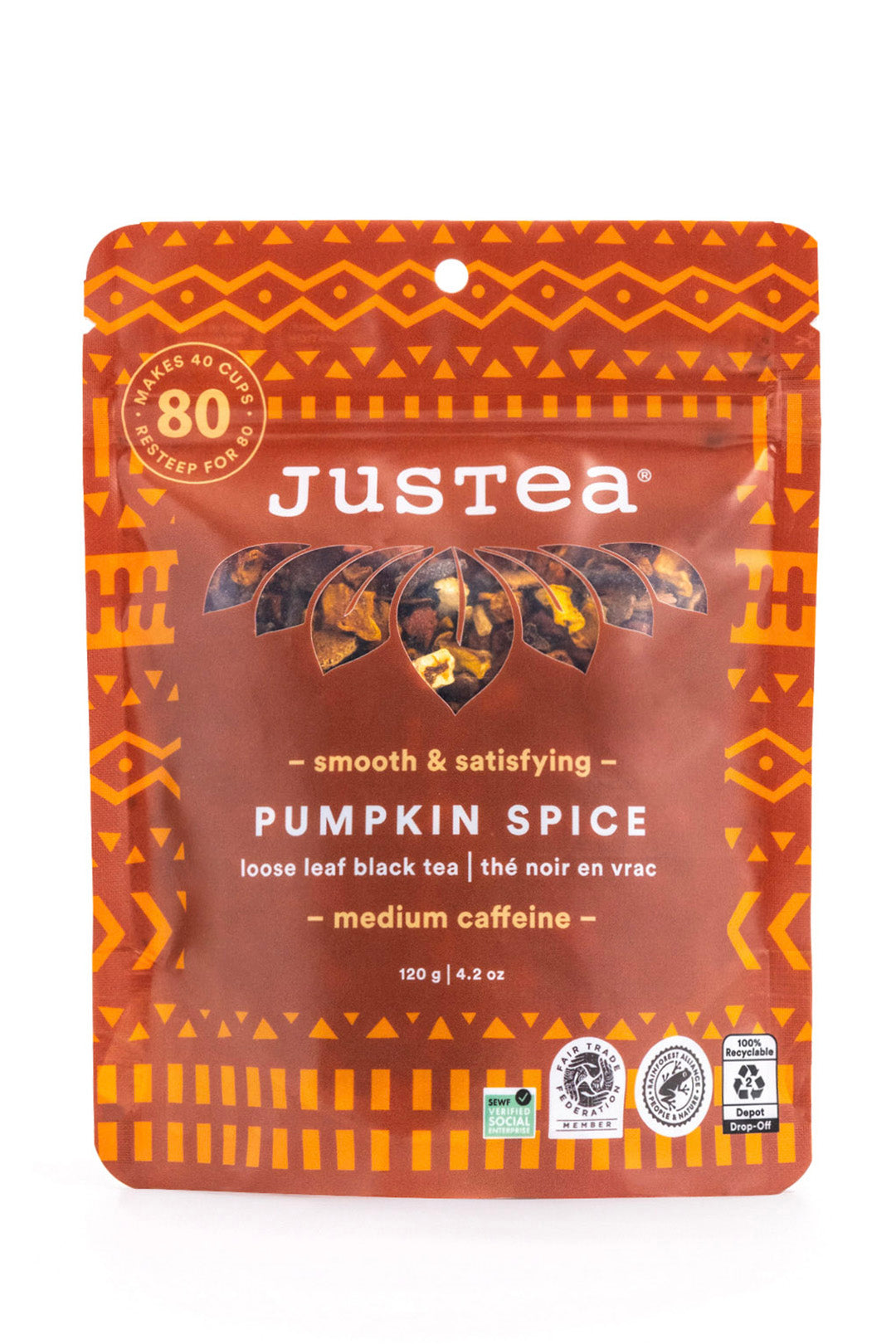 JusTea® Pumpkin Spice Loose Leaf Tea Pouch