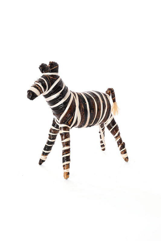 Banana Fiber Zebra Sculpture