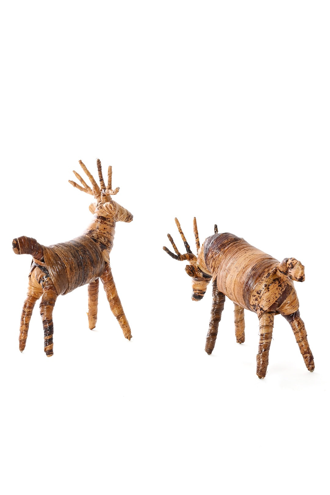 Kenyan Banana Fiber Reindeer Pair