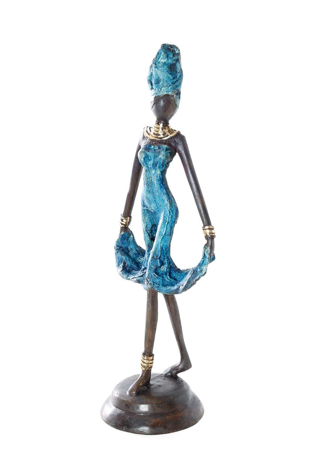 Curtsey in Blue One-of-a-Kind Bronze Sculpture