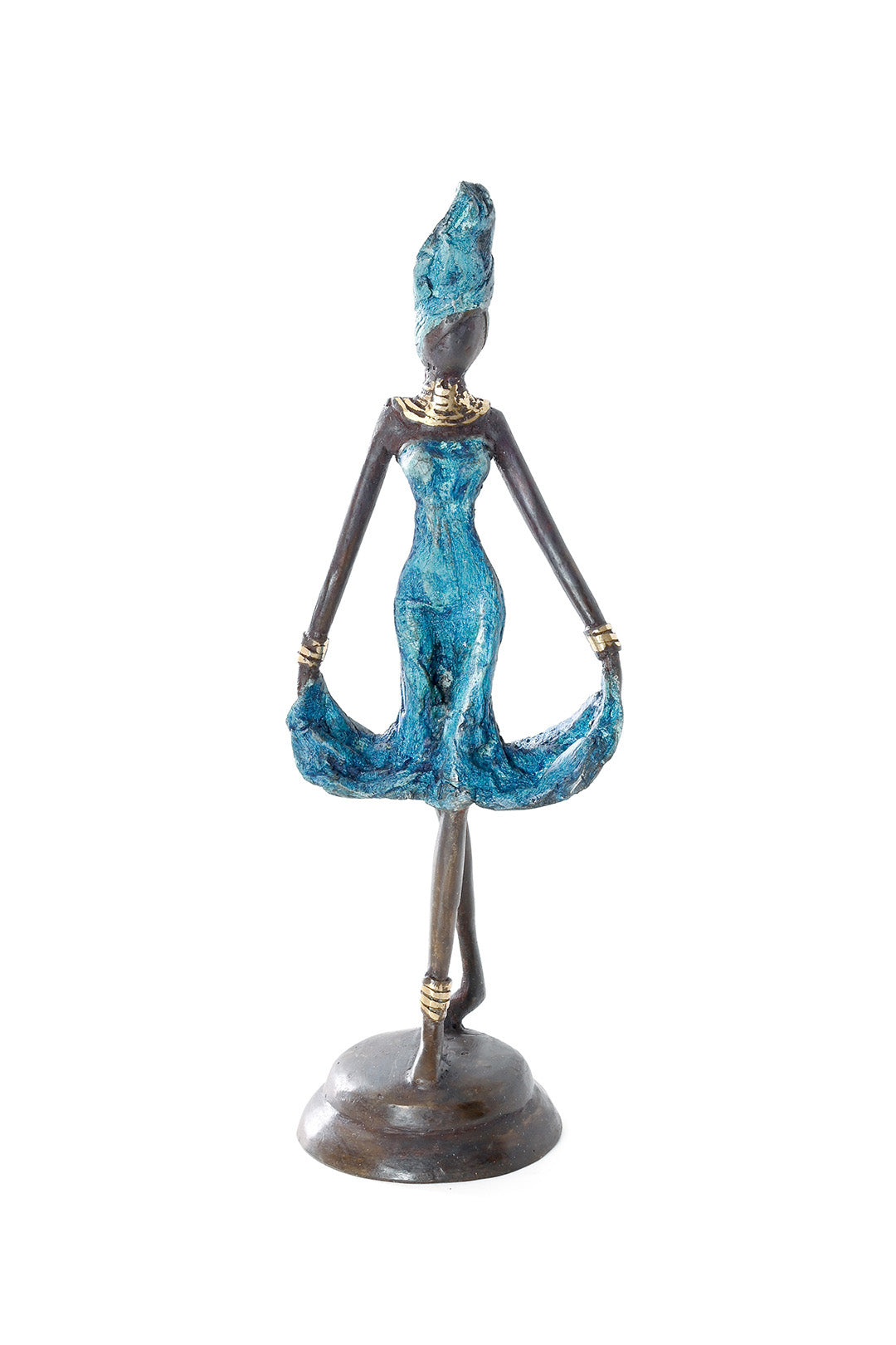 Curtsey in Blue One-of-a-Kind Bronze Sculpture