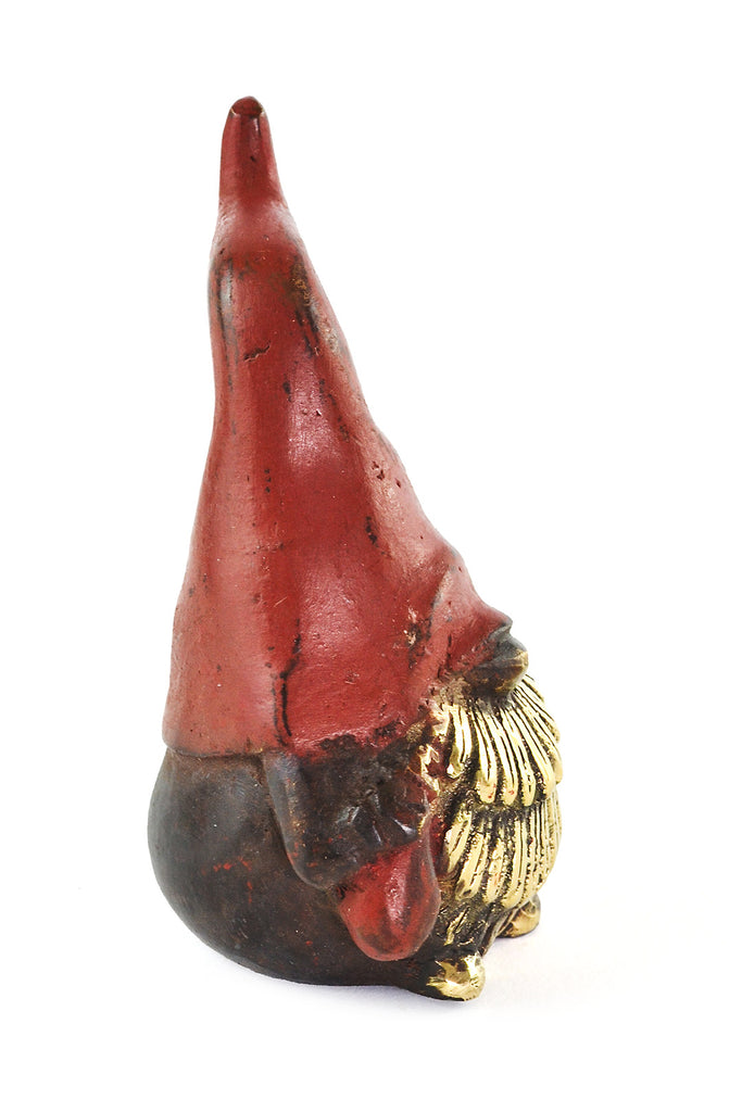 Nonsensical Gnome with Red Hat Bronze Sculpture