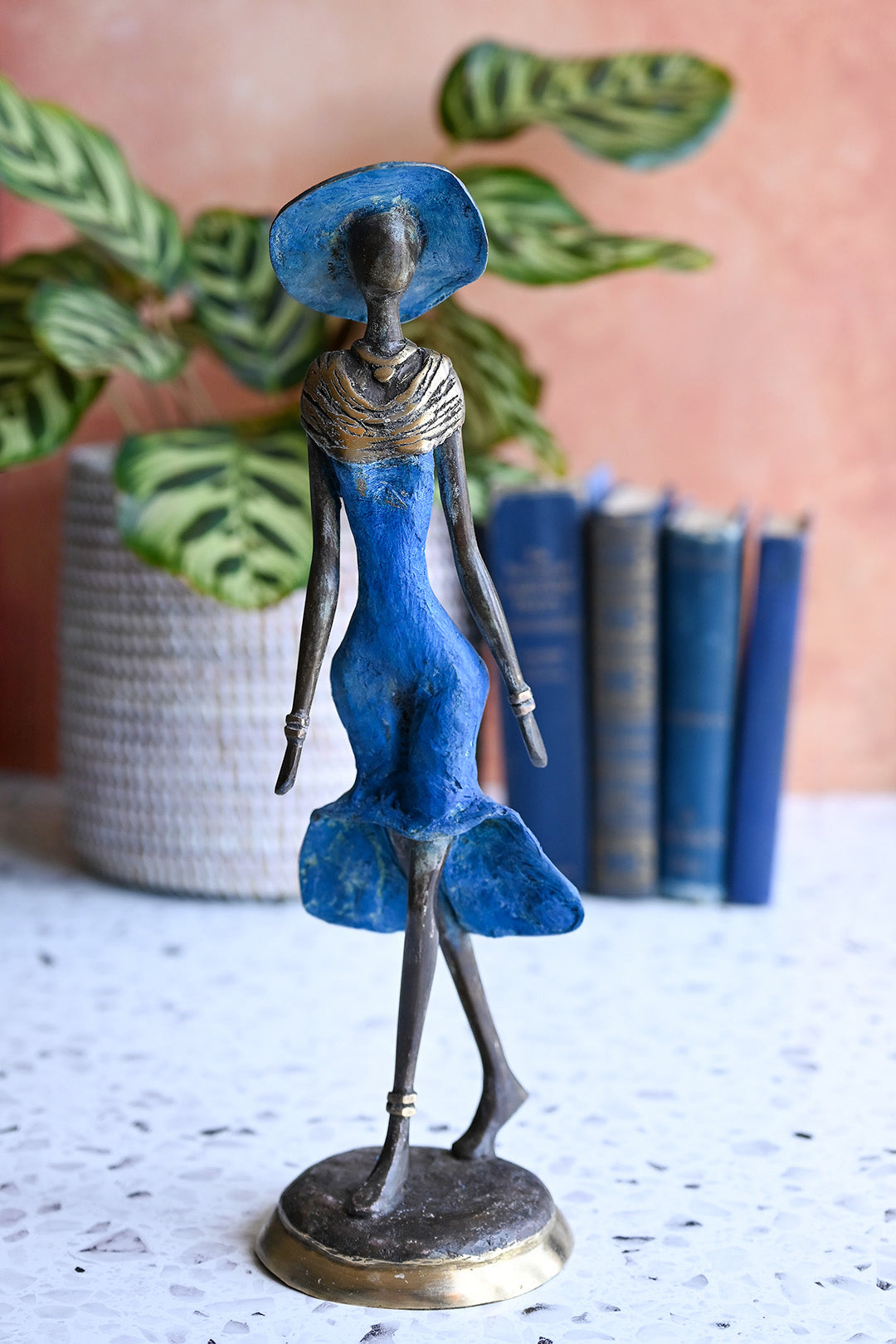 La Femme au Chapeau Bleu Lost Wax Bronze Sculpture