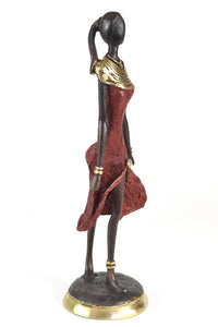 La Marcheuse en Rouge Lost Wax Bronze Sculpture