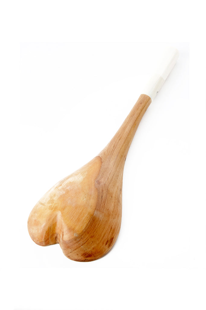 Olive Wood Heart Cooking Spoon with ZigZag Handle