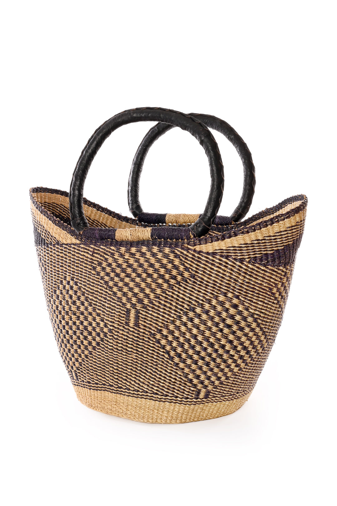 One of a Kind <i>Elderberry</i> Shopper with Leather Handles