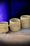 Set of Three Hand Woven Lace Bins from Ghana