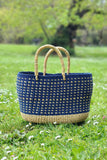 Blueberry Patch Oval Grass Tote