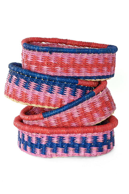 Assorted Blue, Pink, & Red Bread Baskets