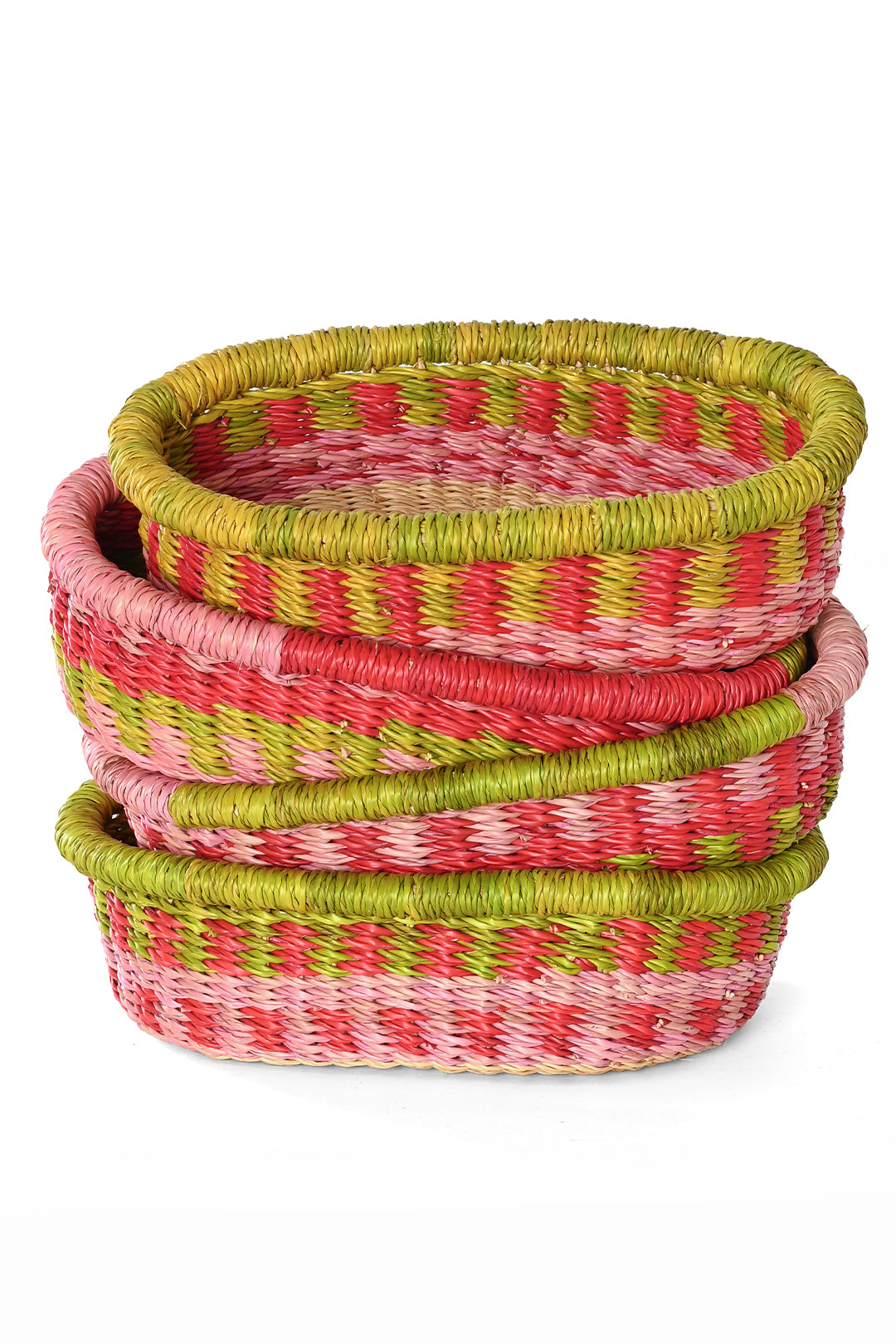 Assorted Pink, Red, & Green Bread Baskets