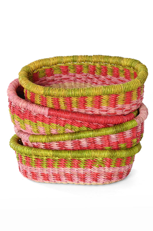 Assorted Pink, Red, & Green Bread Baskets
