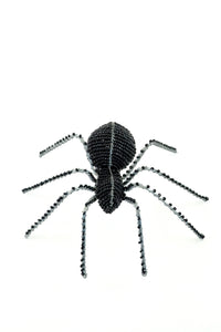 Beaded Black Spider Sculpture