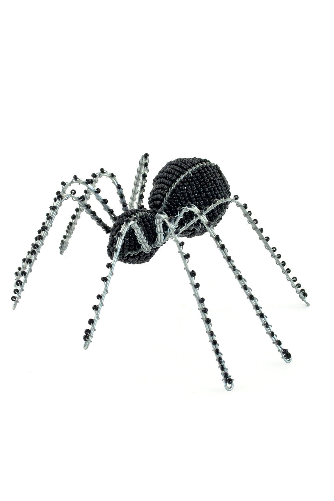 Beaded Black Spider Sculpture