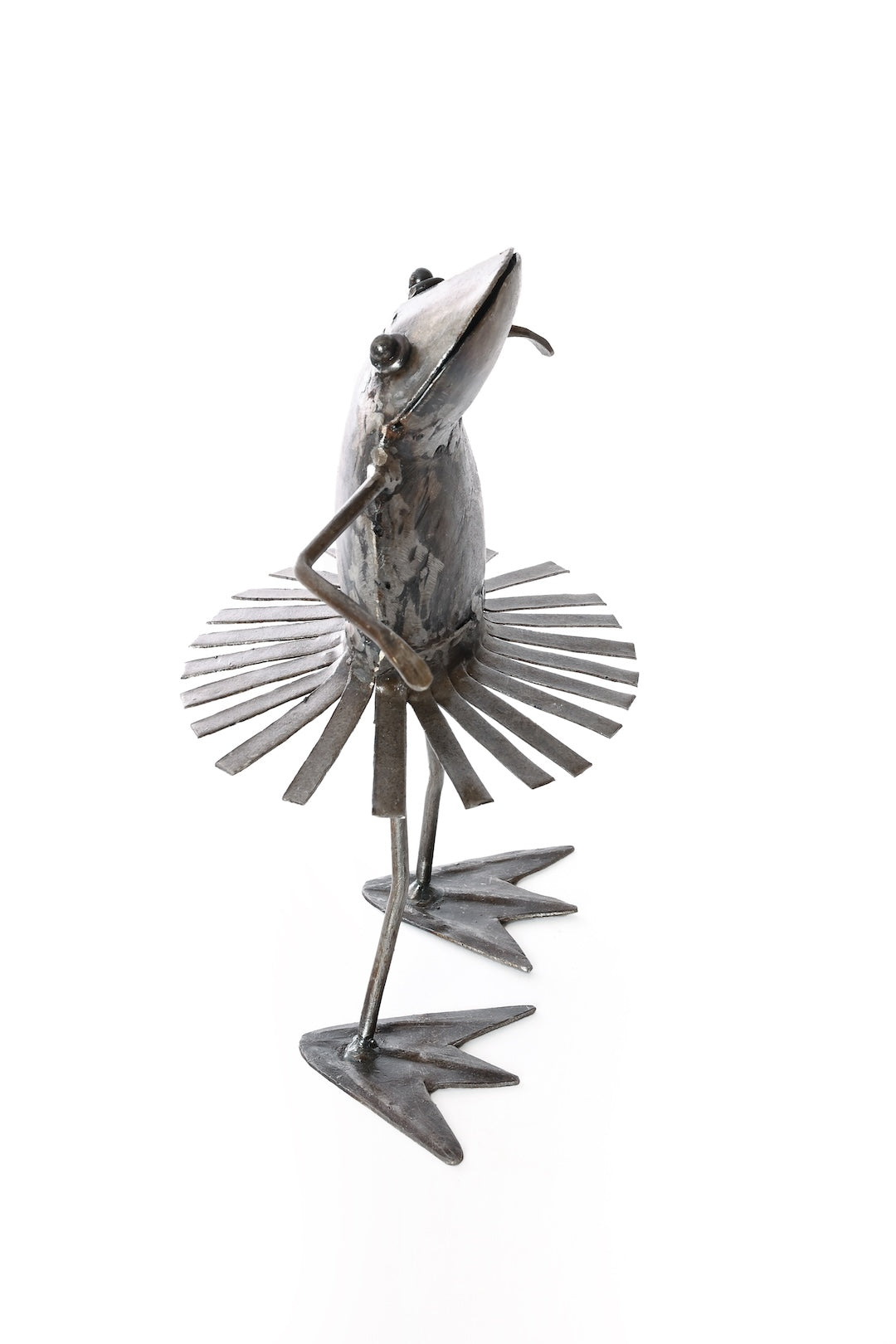 Dancing Frog Recycled Metal Sculpture
