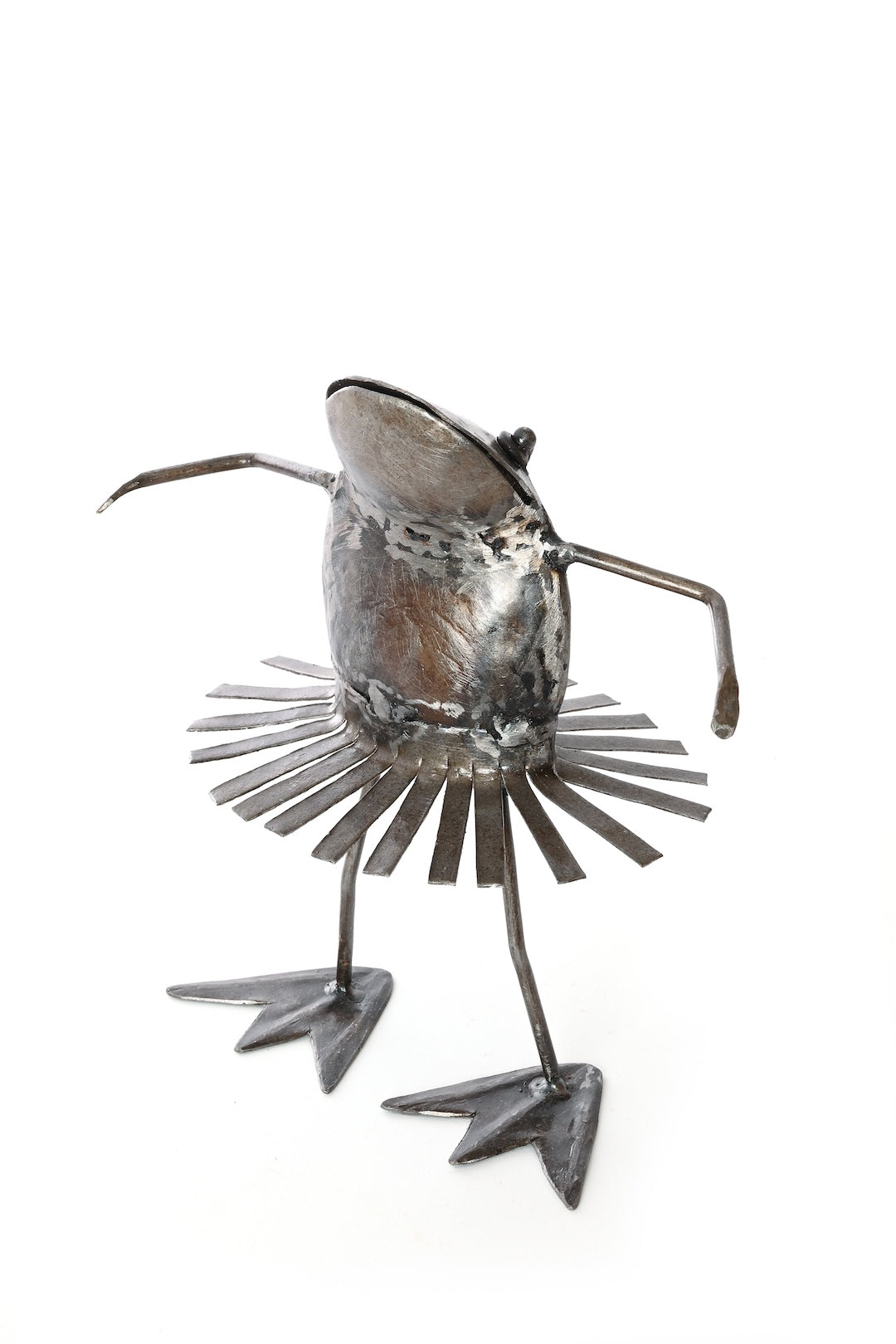 Dancing Frog Recycled Metal Sculpture