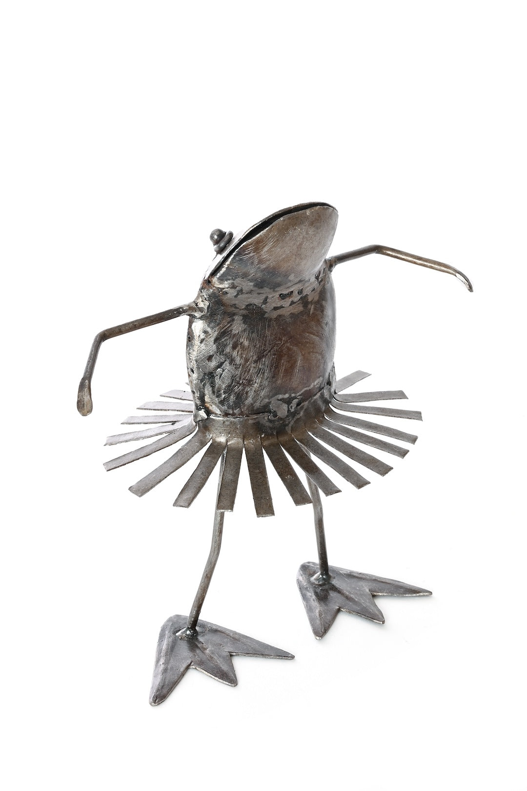 Dancing Frog Recycled Metal Sculpture