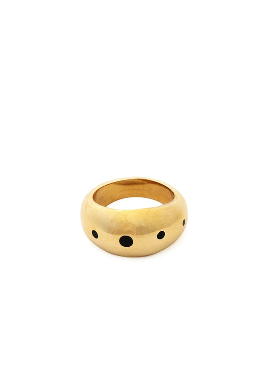 Kenyan Brass Chunky Dot Ring