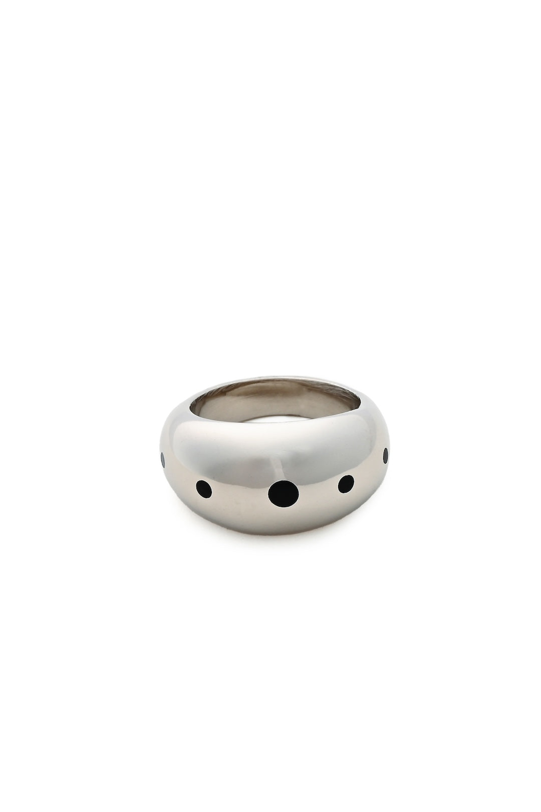 Kenyan Silvertone Chunky Dot Ring