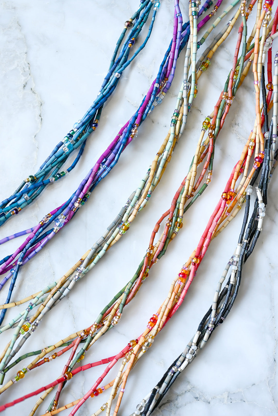The Leakey Collection Set of 3 Zulugrass Single Strands - Ocean