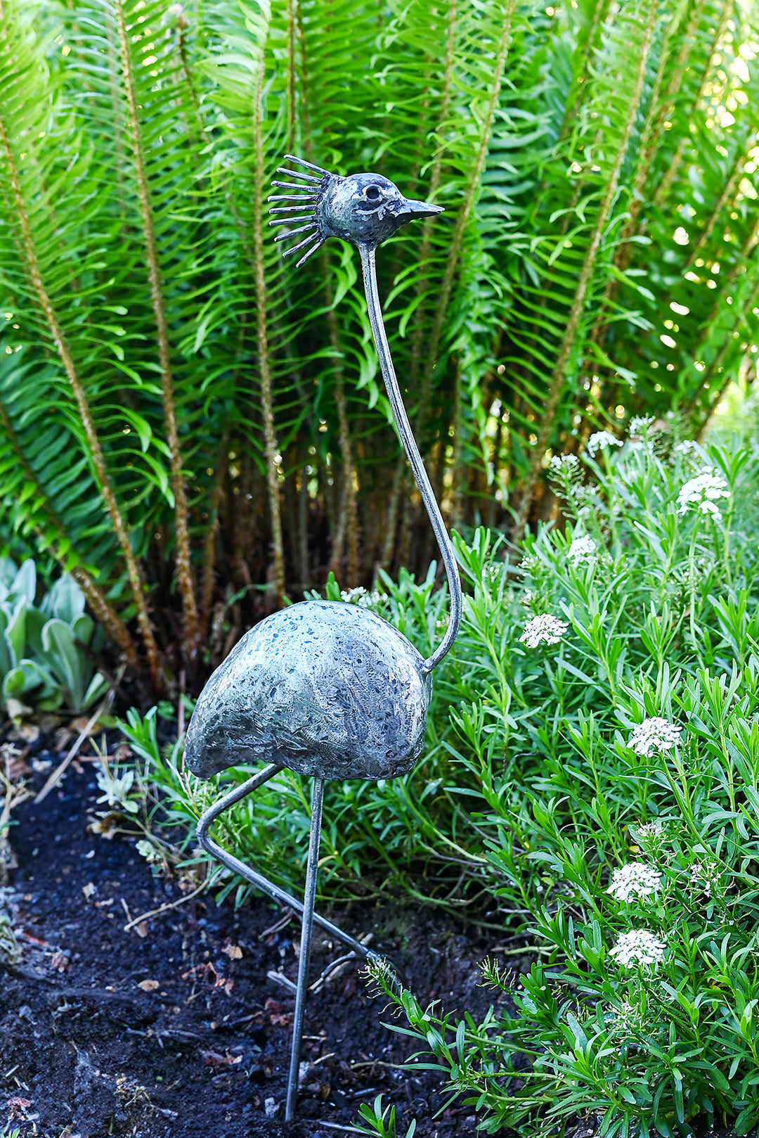 Recycled Metal Crested Crane
