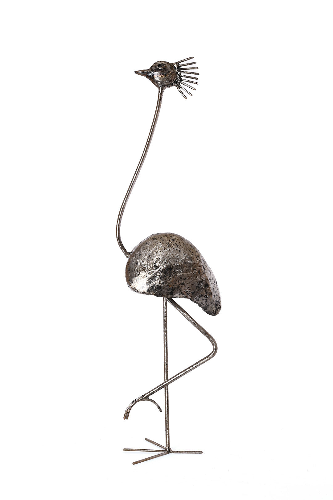 Recycled Metal Crested Crane