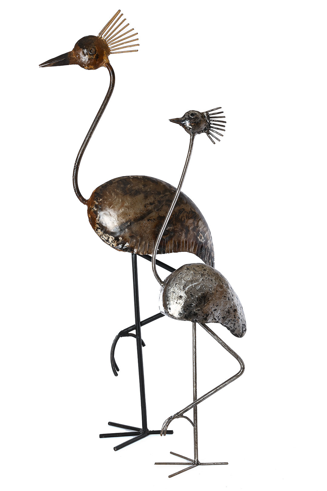 Recycled Metal Crested Crane