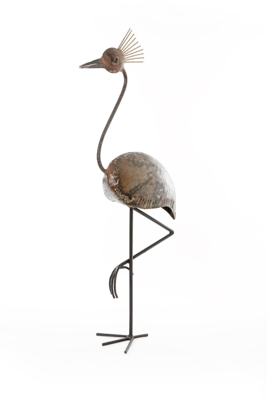 Recycled Metal Crested Crane