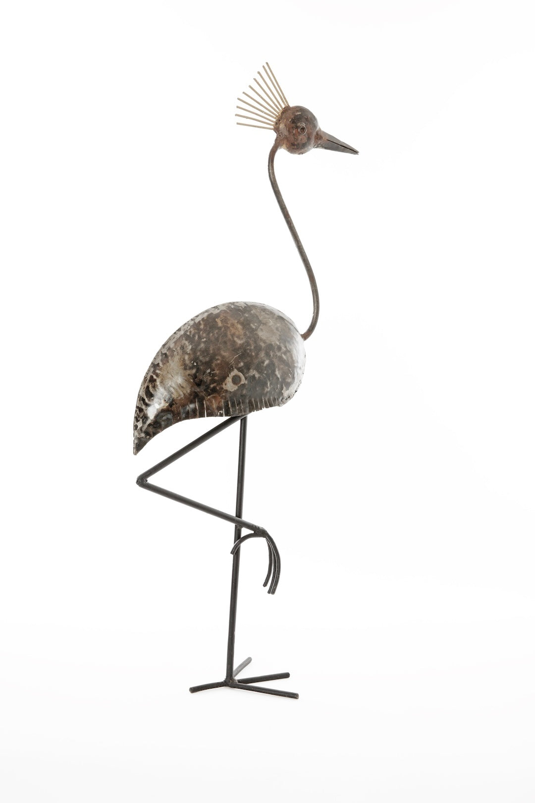 Recycled Metal Crested Crane