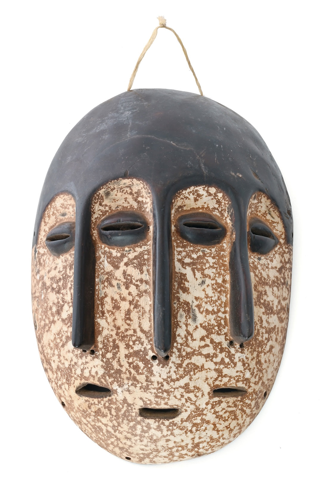 One of a Kind Wooden Tricephalous (Three Faced) Mask