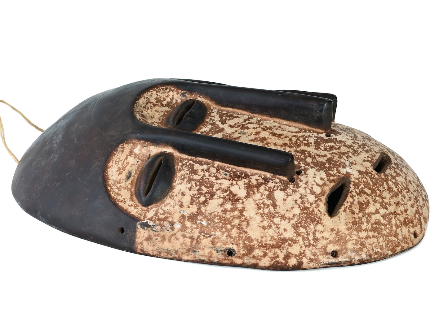 One of a Kind Wooden Tricephalous (Three Faced) Mask