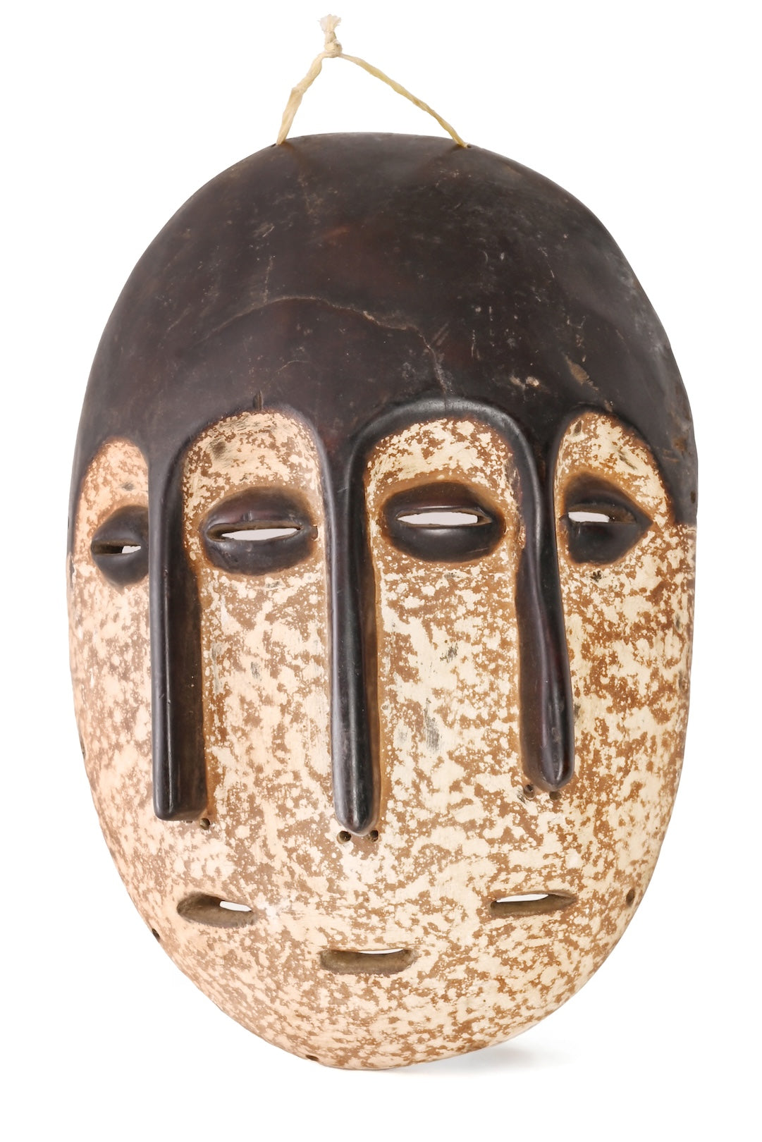 One of a Kind Wooden Tricephalous (Three Faced) Mask