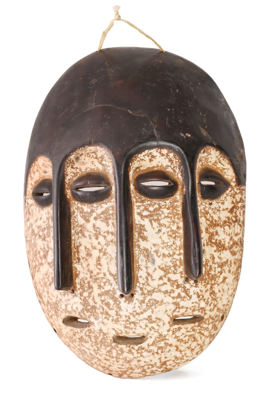 One of a Kind Wooden Tricephalous (Three Faced) Mask