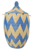 Blue and Cream Chevron XL Senegalese Hamper